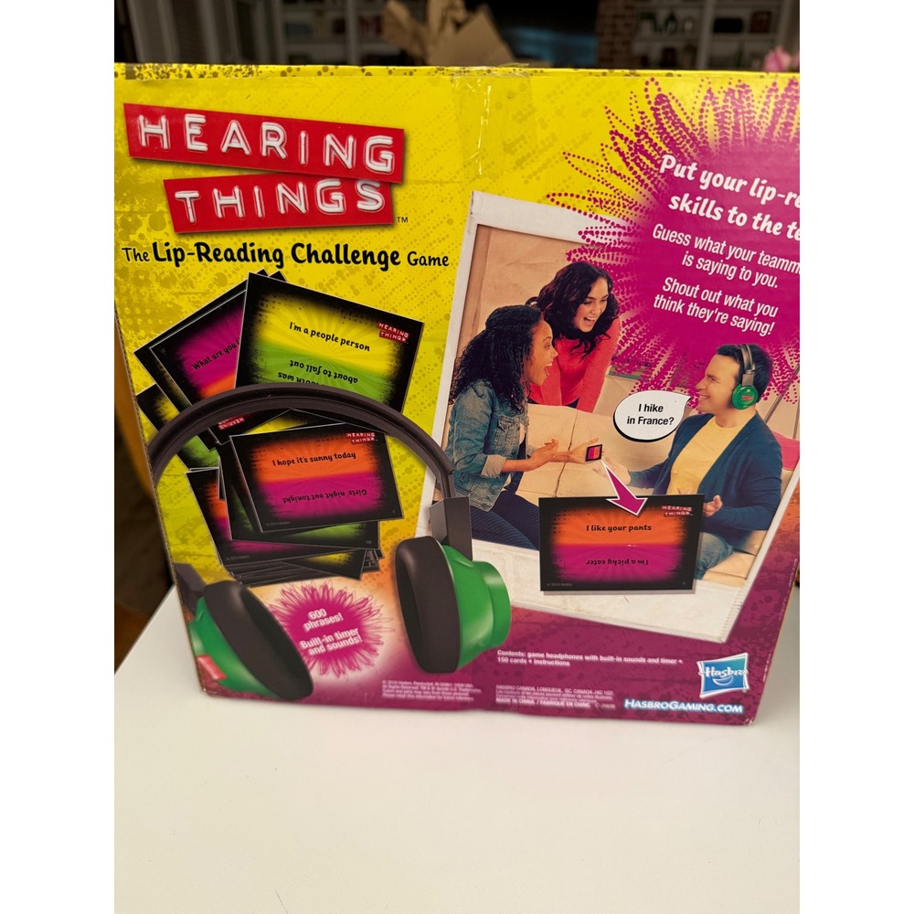 Hasbro Hearing Things Lip-Reading Challenge Party Game 4-8 Players Ages 12+